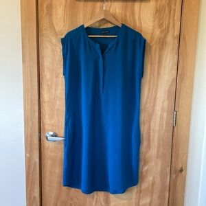 Eileen Fisher teal silk dress